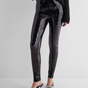 Express Black Sequin Pants